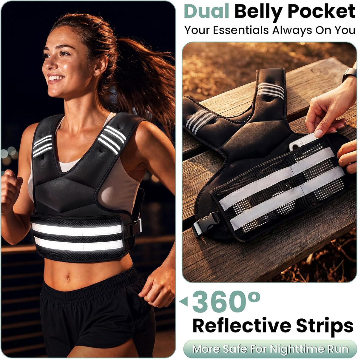 Adjustable Weighted Vest for Women and Men, 4-11lb/11-18lb/20-32lb Vest