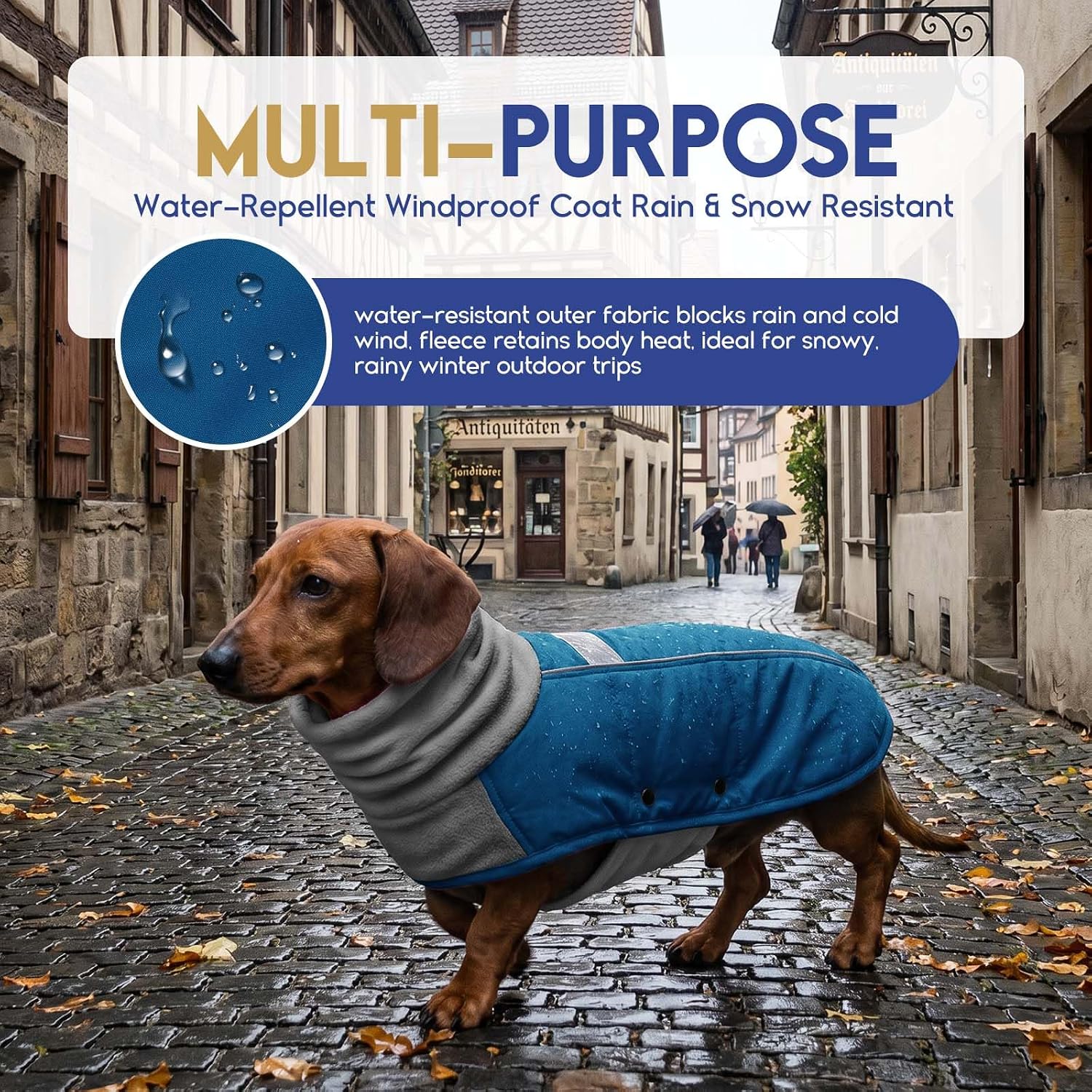 ASENKU Dog Coat Turtleneck Dog Winter Jacket for Small Medium Large Dogs