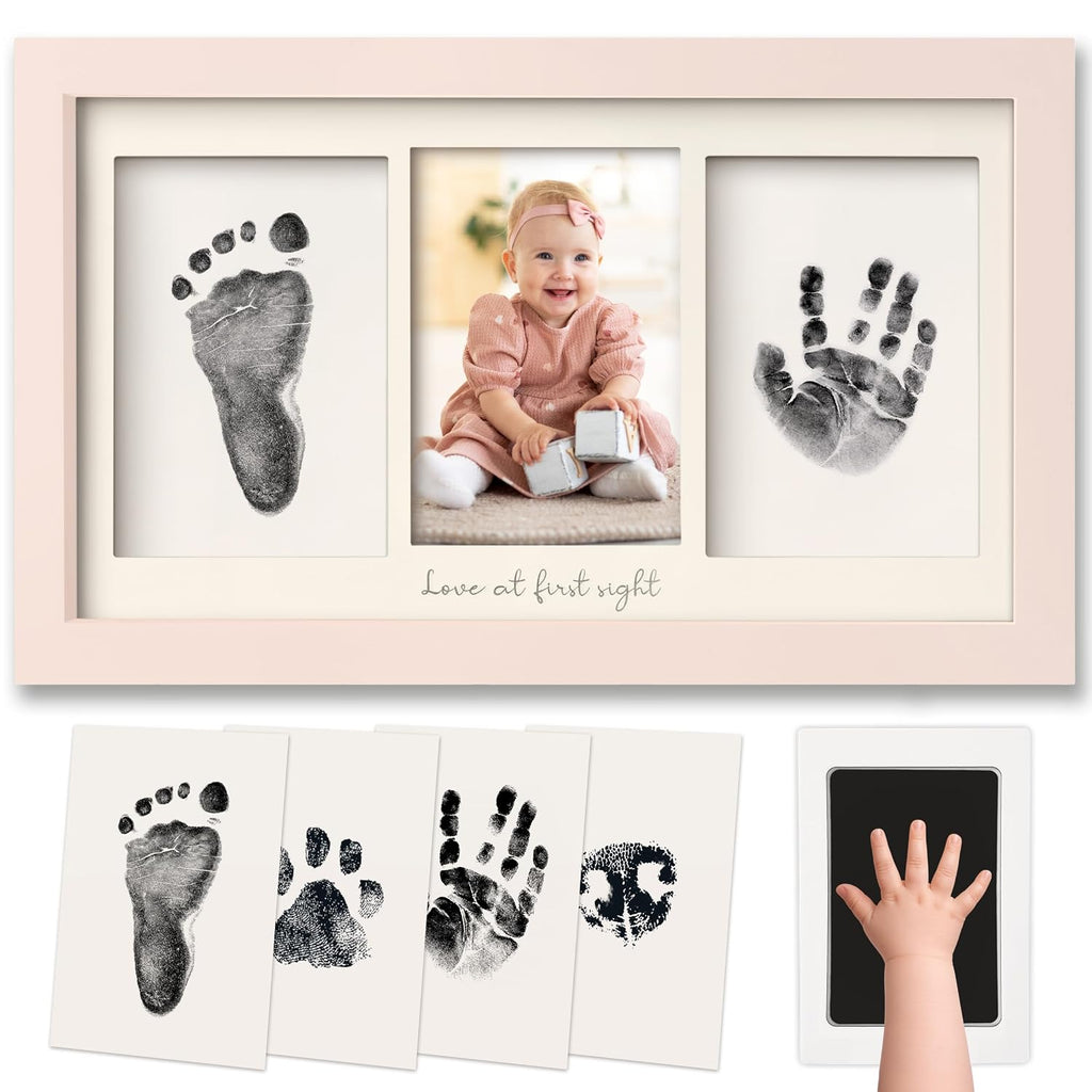 Inkless Hand and Footprint Kit, Boy Girl Newborn Keepsake (Petal Pink)
