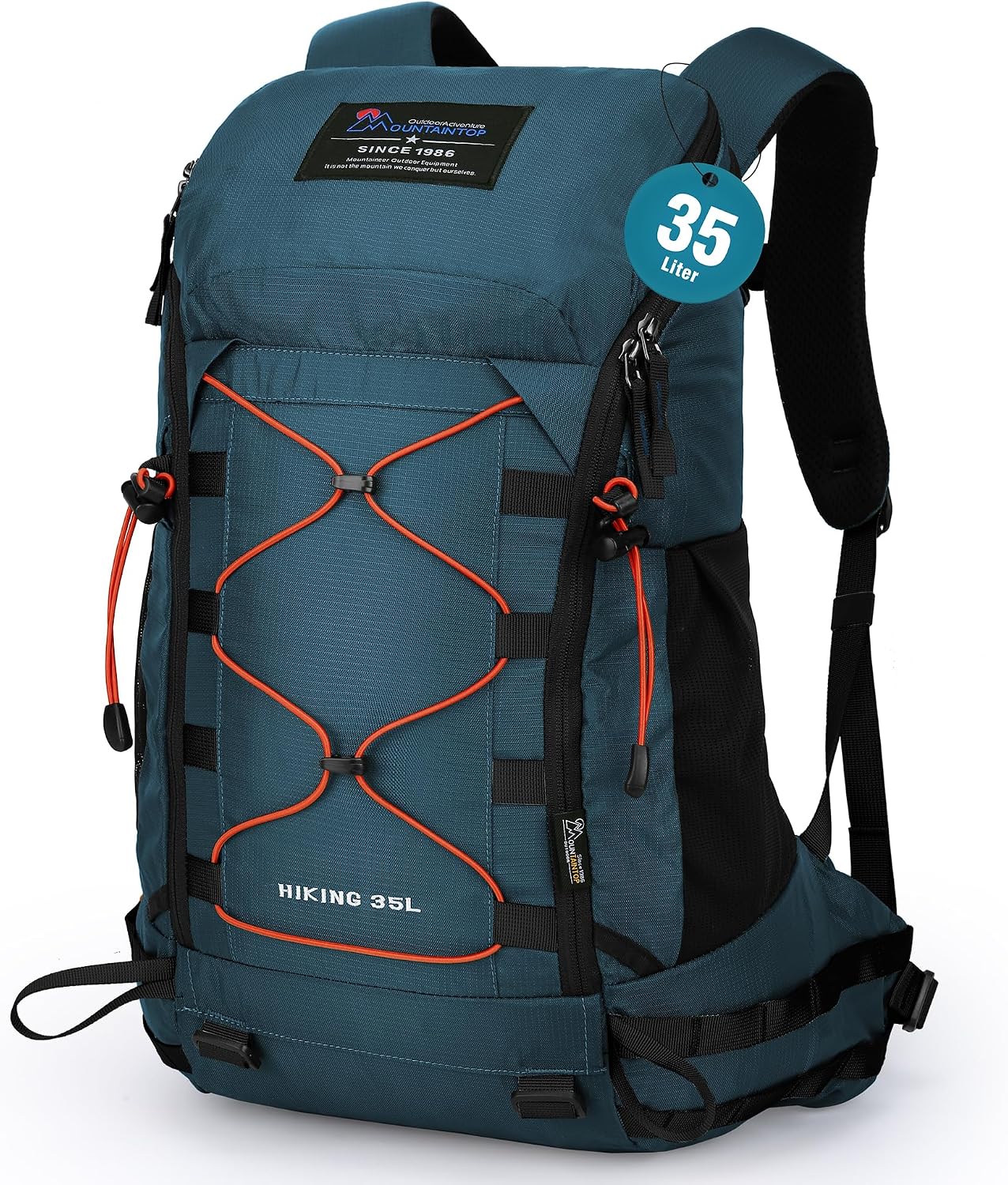 MOUNTAINTOP 35L Hiking Backpack, Lightweight Daypack with Rain Cover