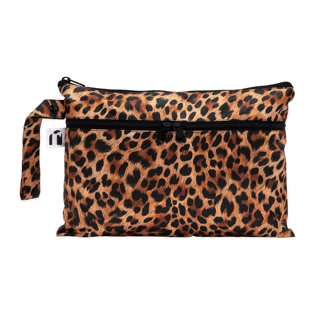 Bumkins Roamio Waterproof Wet Dry Clutch Bag for Baby, Travel, Swim Suits, Cloth Diapers, Pump Parts, Pool, Gym Clothes, Toiletry, Hook to Stroller, Pack for Daycare, Zip Bag Pouch, Black Check
