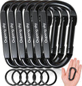 Carabiner Clip, 3" Iron Heavy Duty Carabiners 855lbs-11KN/2475lbs for Hammocks, Hiking,Keychains,Camping Accessories,Outdoors and Gym etc,D Shaped Spring Hook Small Carabiners for Dog Leash,Harness.
