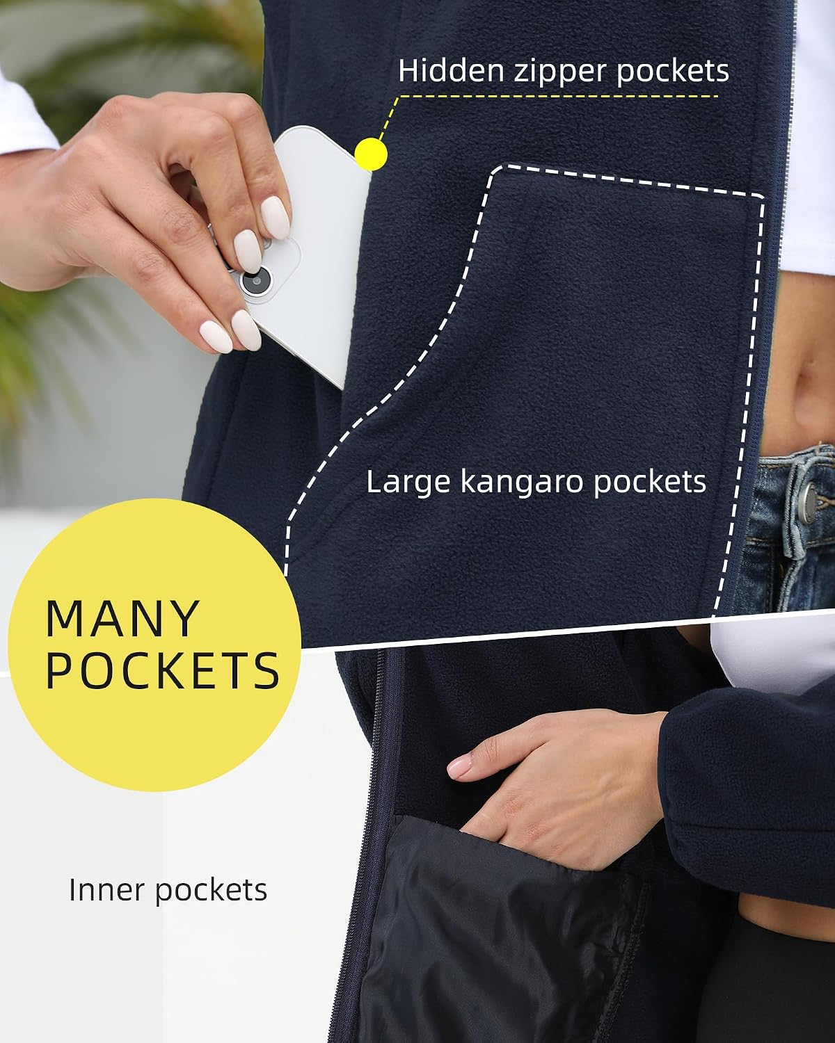 Argstar Women's Fleece Jacket 6 Pockets (XS-2XL)