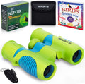Binoculars for Kids - Vibrant Green Blue - Real Kids Binoculars Ages 4-8