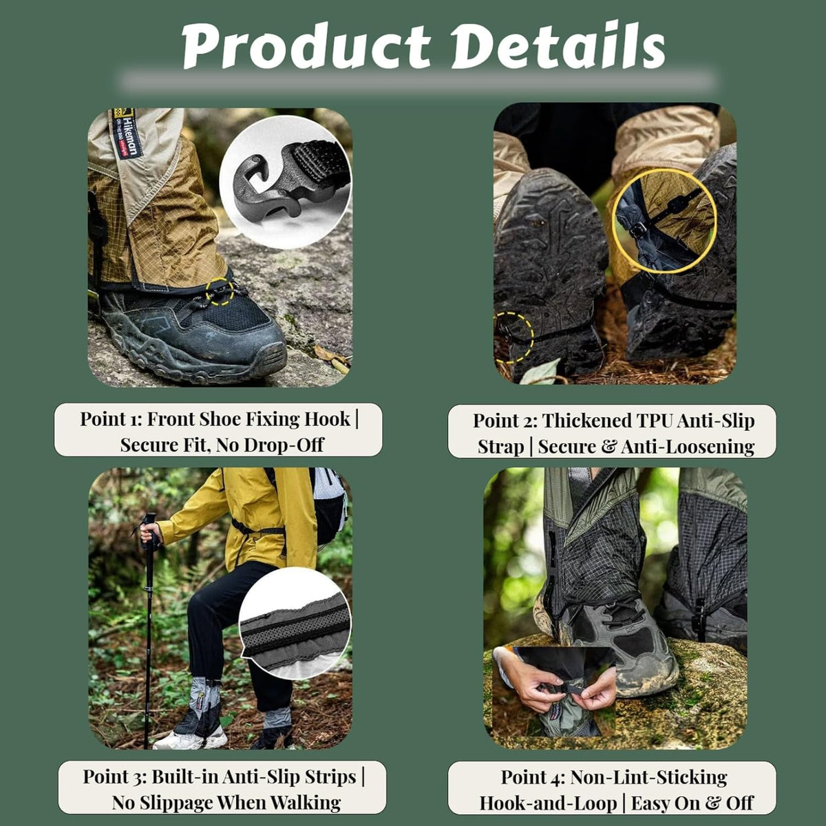Gaiter Breathable Sand-Waterproof Snow Boots Gaiters for Hiking