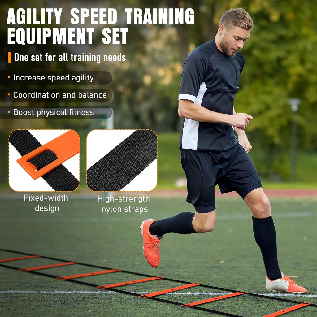 Agility Ladder, Agility Speed Training Equipment Set, 20ft Speed Ladder