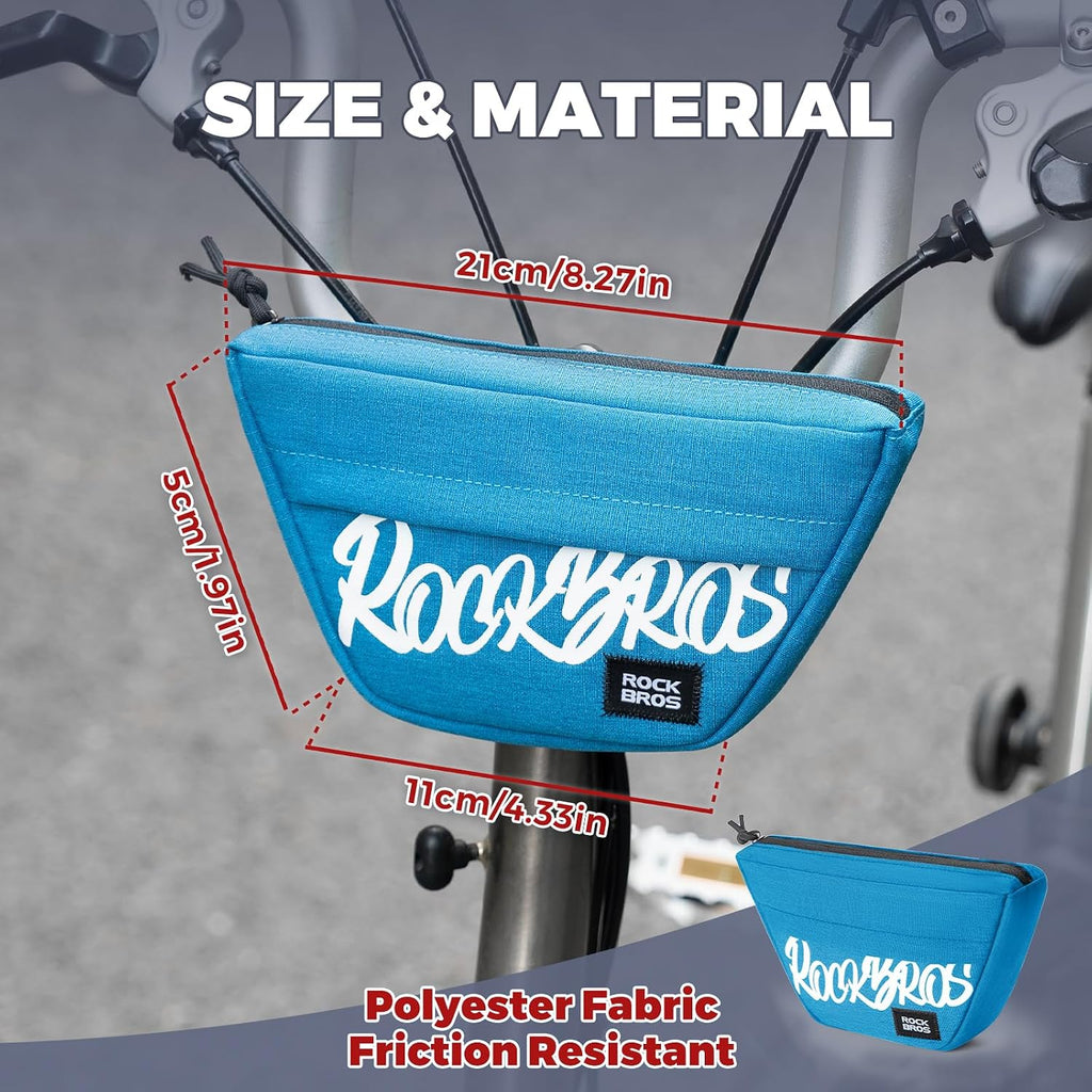 ROCKBROS Bike Handlebar Bag, Compact Front Storage Pouch for Cycling