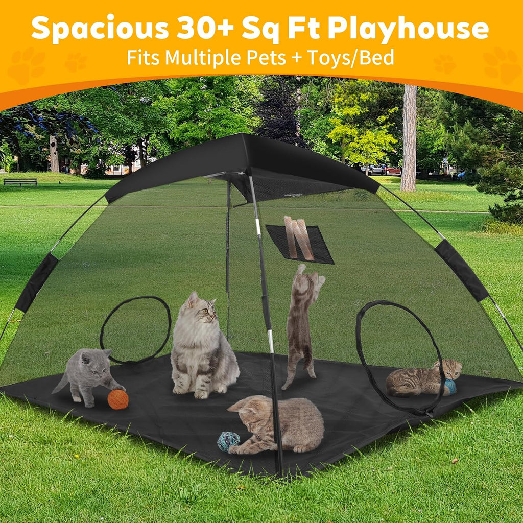 GEERTOP Portable Pet Tent for Cats Outdoor Camping Playpen Sunshade Cat Enclosures for Indoor Kittens Rabbits Guinea Pigs Small Animals Mesh House
