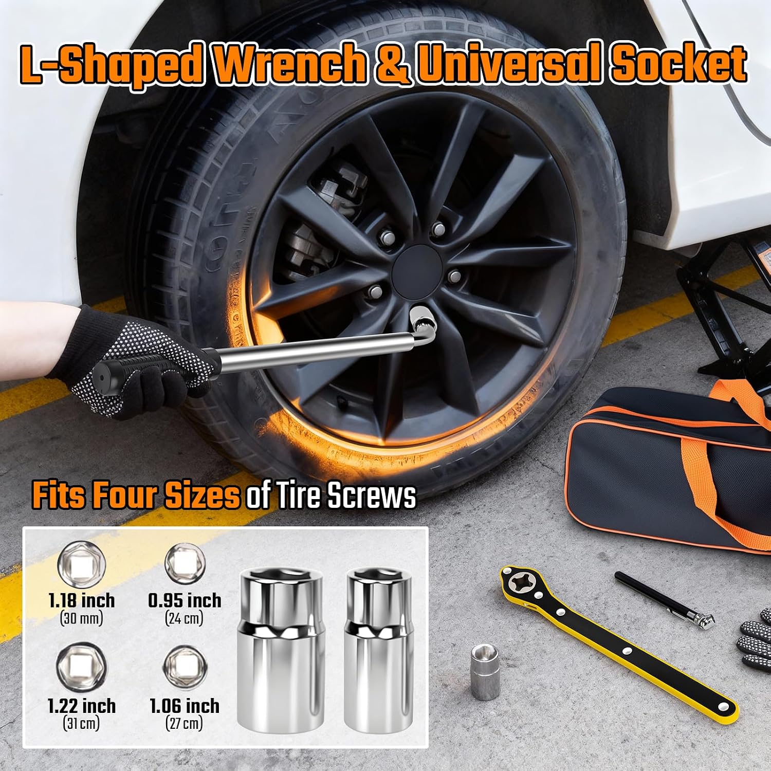 Scissor Jack Car Jack Kit, 2.5 Ton (5512 lbs)