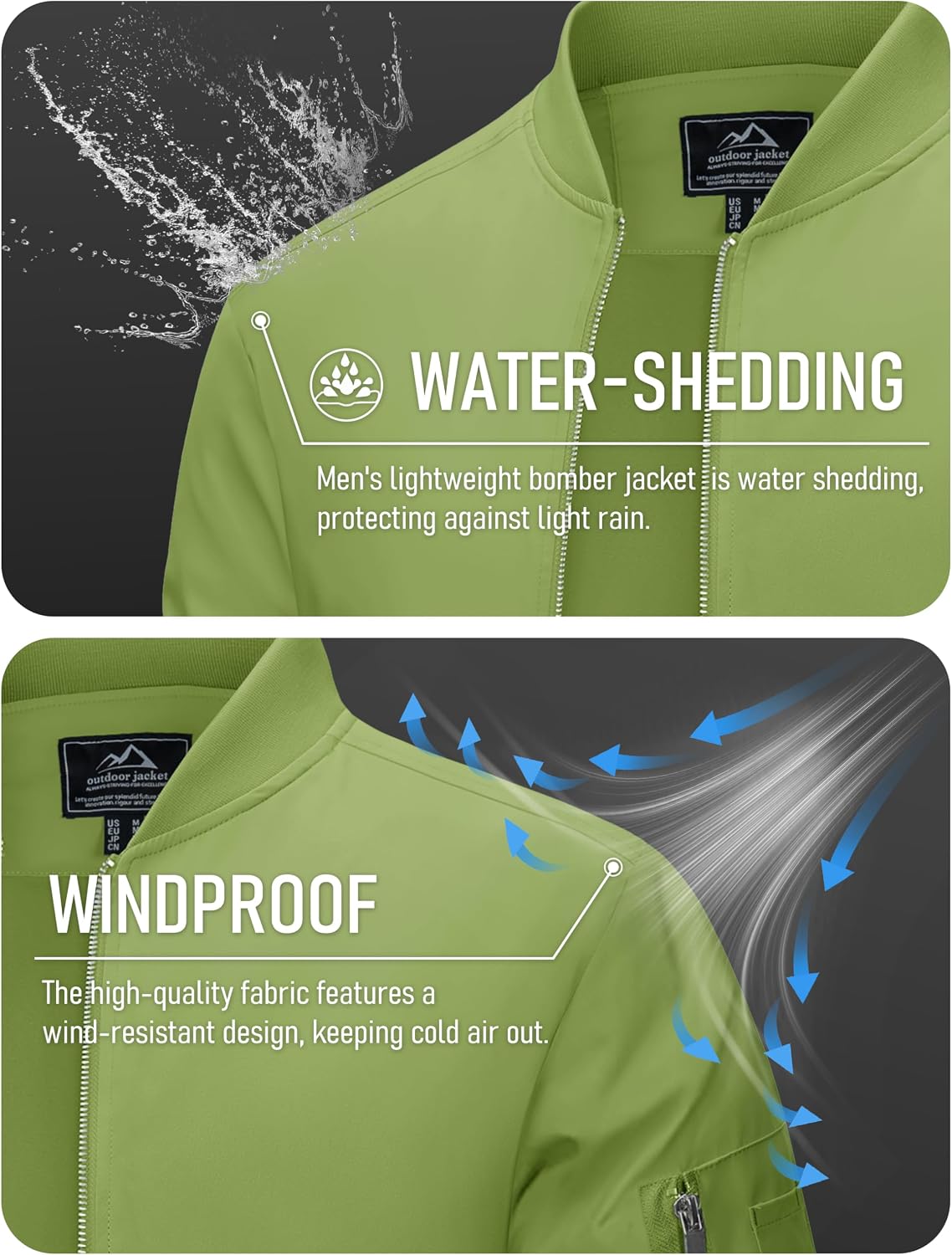 MAGCOMSEN Men's Bomber Jacket Lightweight Windbreaker Spring Fall Jacket