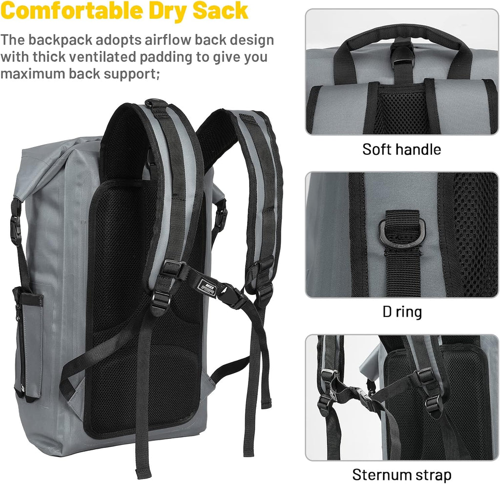 MIER Roll Top Waterproof Backpack Floating Dry Bag for Men Women