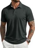MAGCOMSEN Men's Short Sleeve Polo Golf Shirts 3-Button Moisture Wicking Athletic T-Shirts Casual Collared Shirt