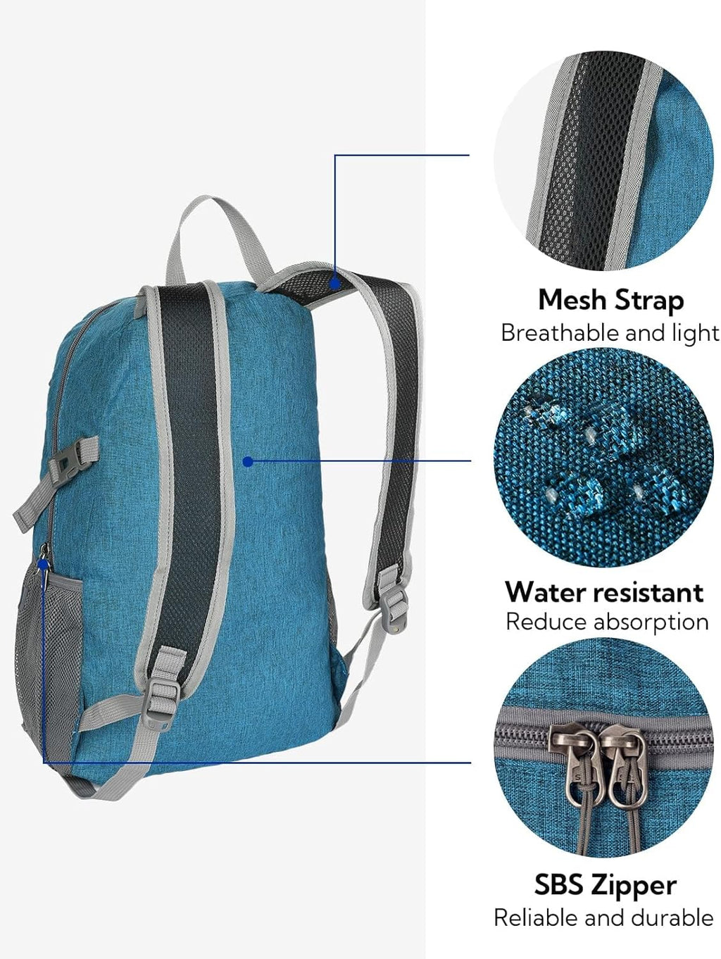 WATERFLY Small Lightweight Packable Backpack: 20l Hiking Daypack Man Woman