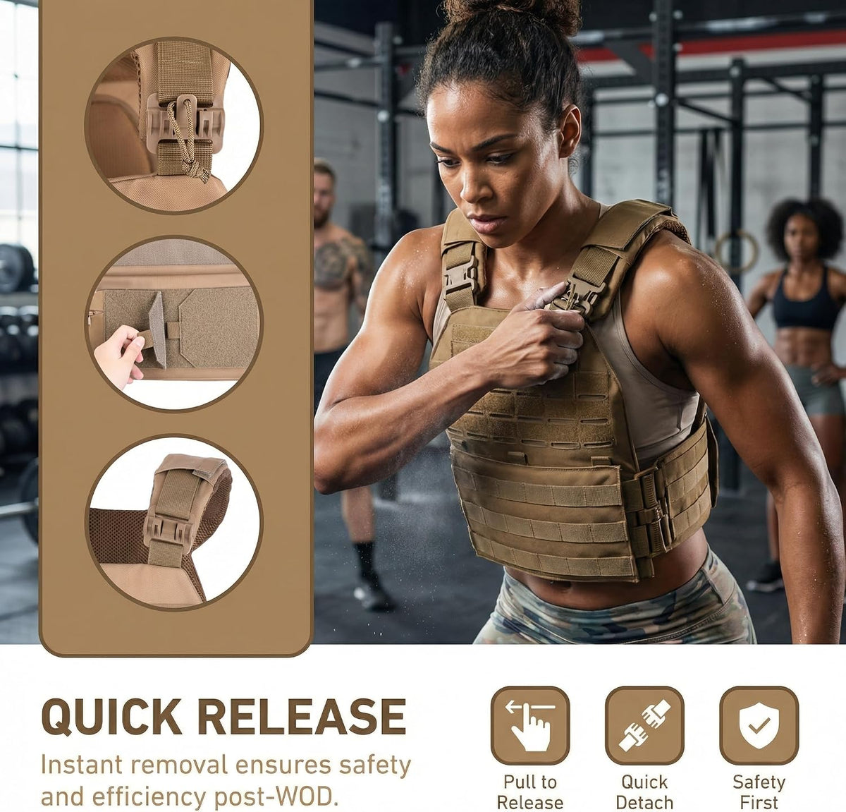 Tactical Weighted Vest for Men & Women Adjustable Strength and Endurance Workout Vest with MOLLE Panel Padded Shoulder Straps Breathable Mesh Quick Release Buckles for Running Rucking Training Fitness