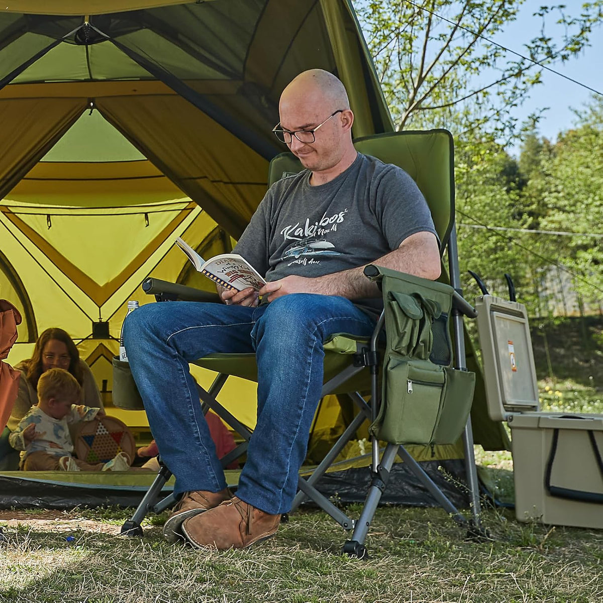 TIMBER RIDGE Oversized Folding Camping Chair High Back 500lbs