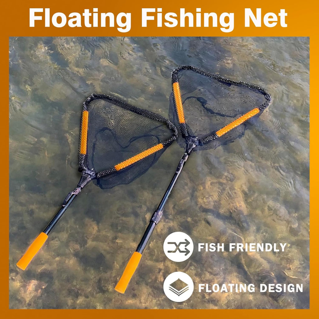 Floating Fishing Landing Net - Foldable for Freshwater or Saltwater - Folding and Fly Fishing