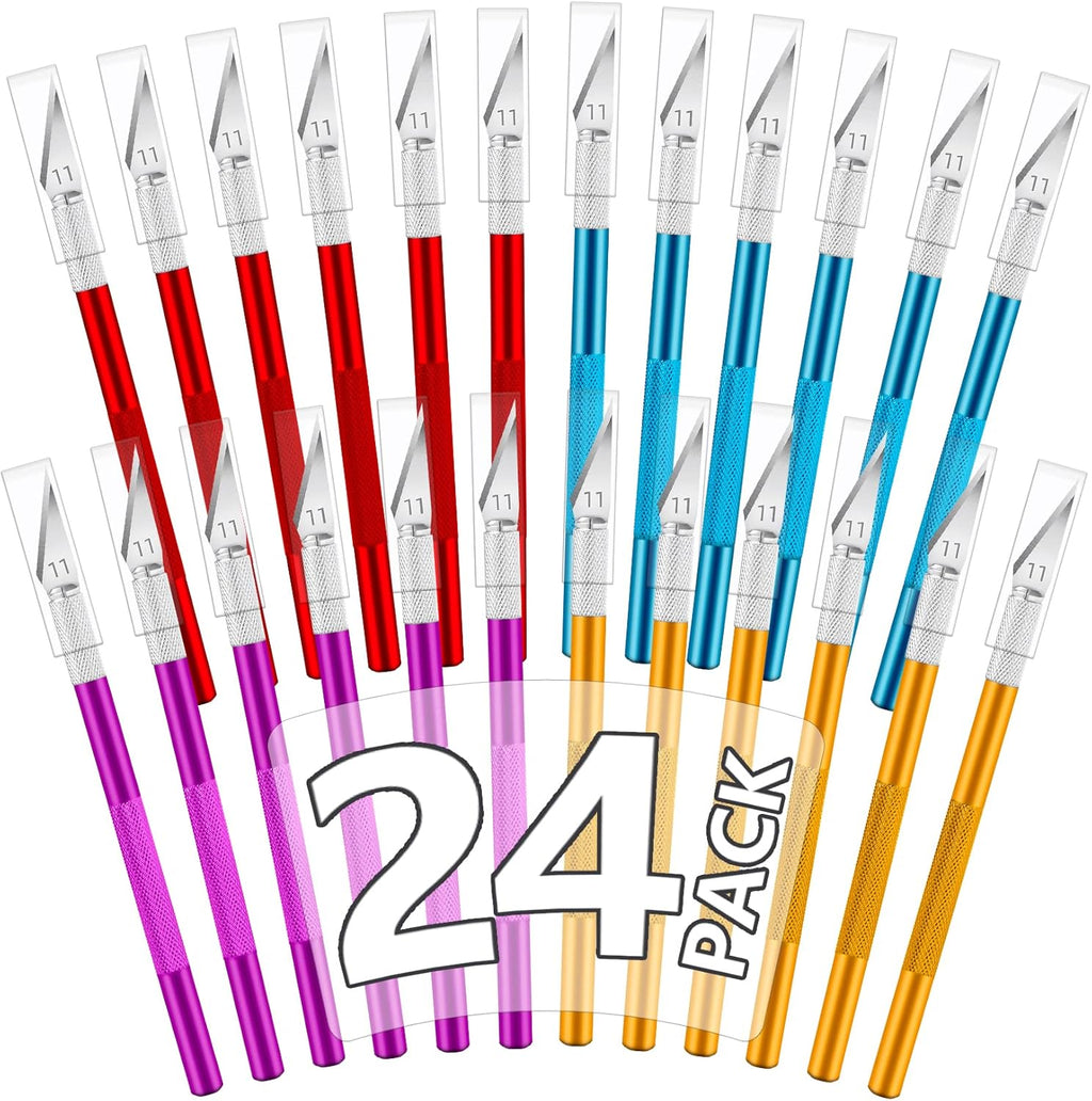 JETMORE 24 Pack Exacto Knives Bulk, Multicolor Craft Knife Set