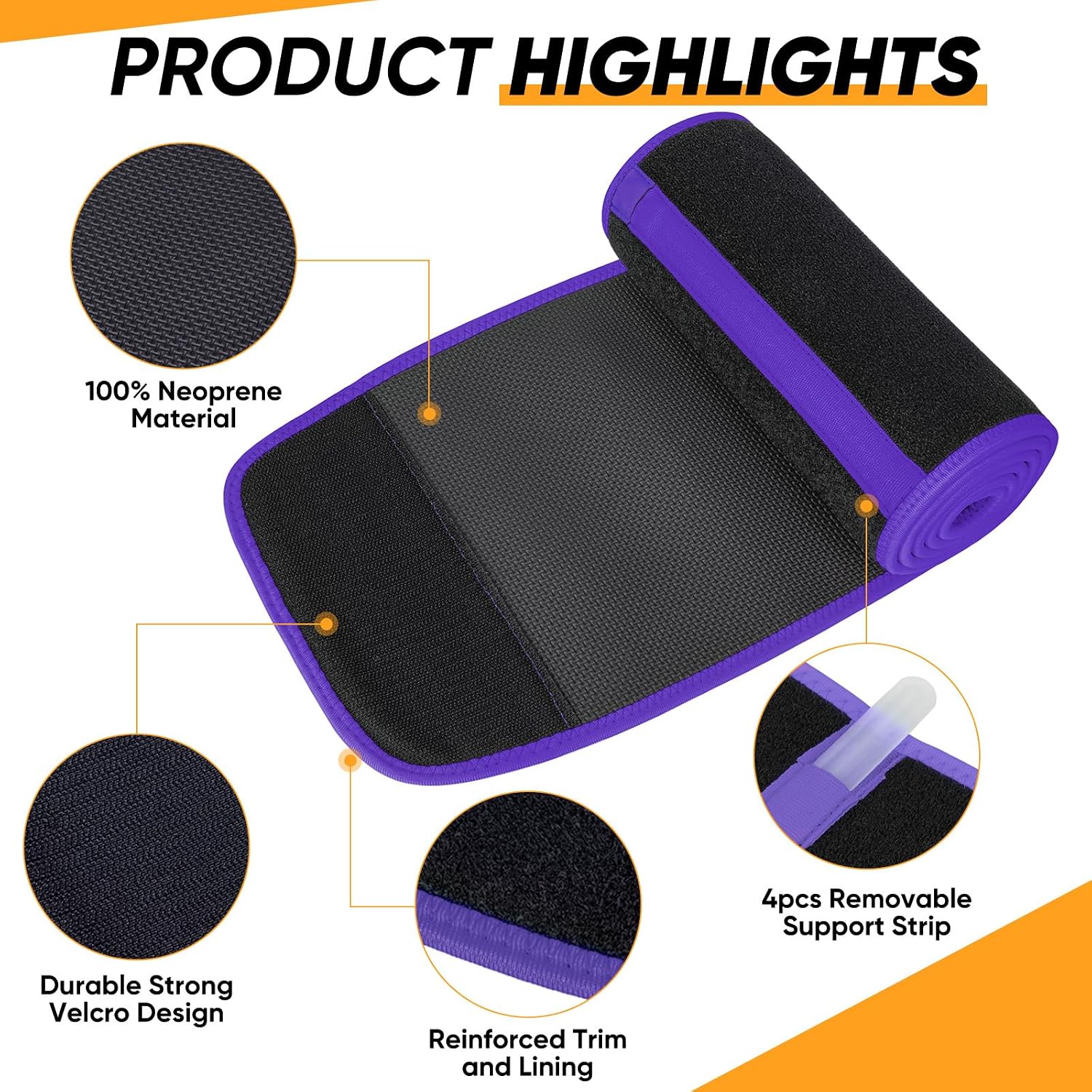 APEXUP Waist Trainer for Women Lower Belly Fat, Men Sweat Band, Stomach Wrap, Waist Trimmer with Removable Lumbar Support