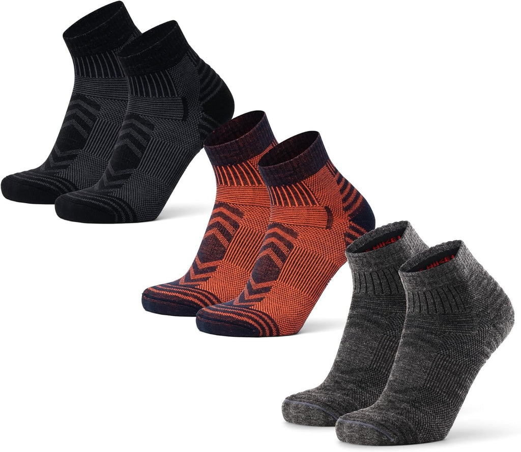 DANISH ENDURANCE Merino Wool Hiking Socks, Low-Cut, 3-Pack