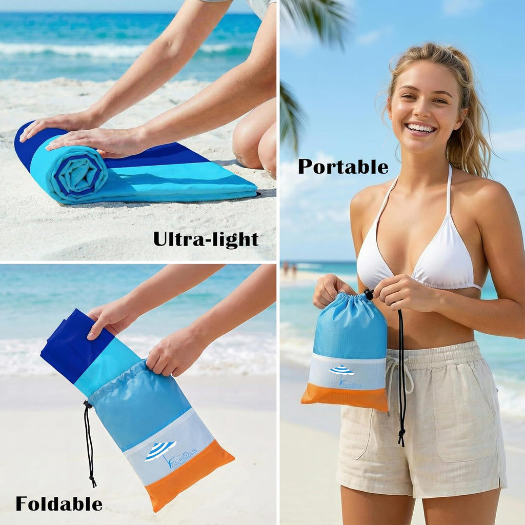 Beach Blanket Waterproof Sandproof 78''X81''/10'X9' Oversized Big Blanket