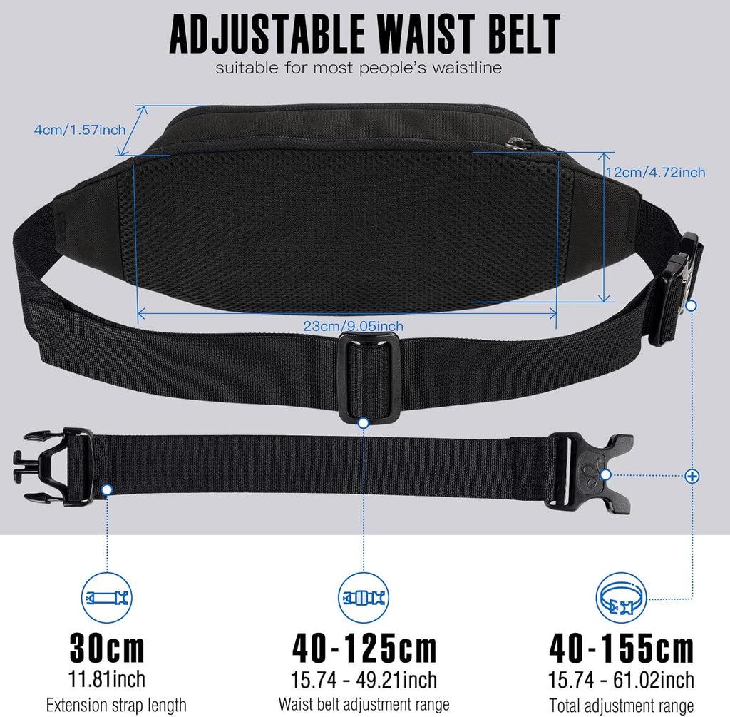 WATERFLY Small Fanny Pack Crossbody Lightweight Waist Bag for Woman Man