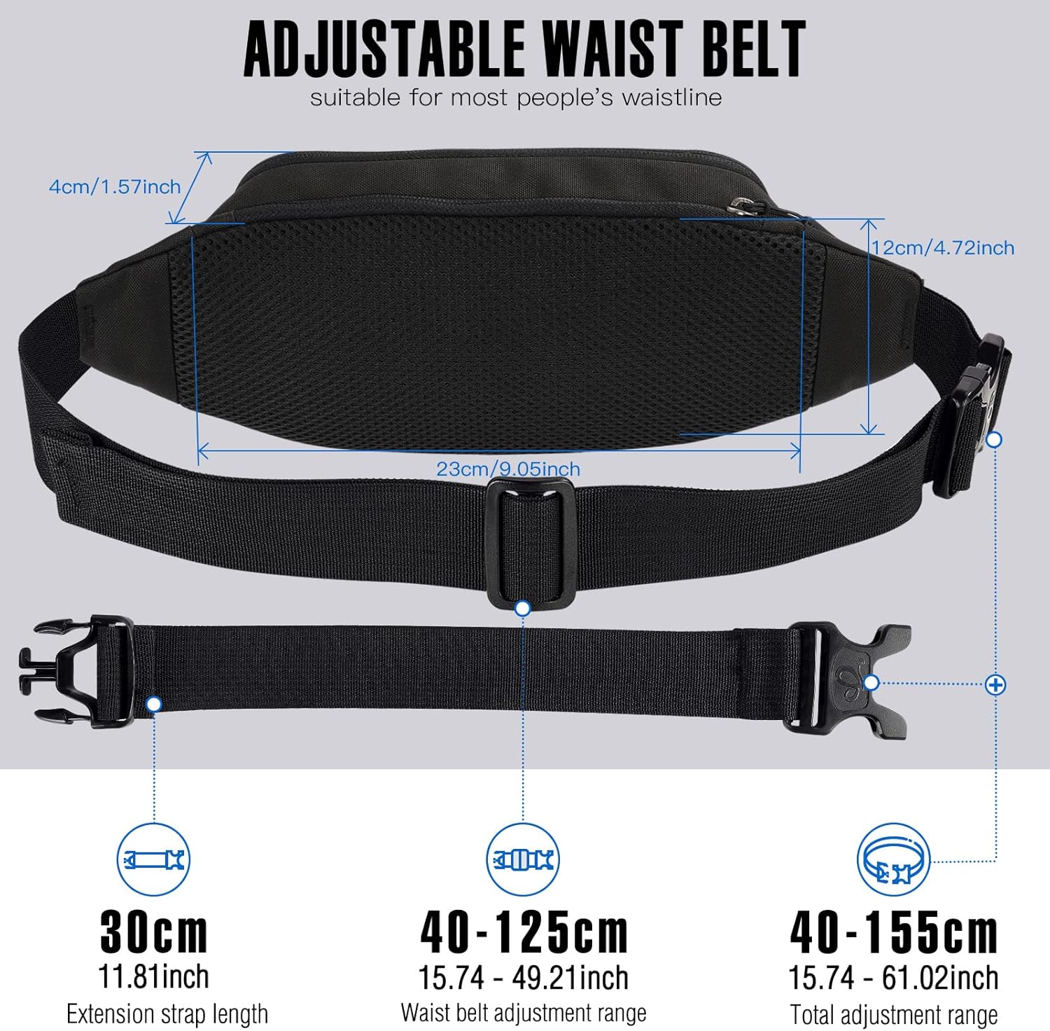 WATERFLY Small Fanny Pack Crossbody Lightweight Waist Bag for Woman Man