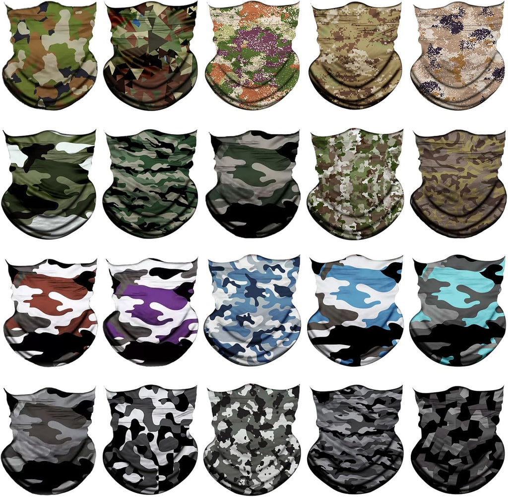 20pcs Cooling Neck Gaiter for Men Women Gator Face Mask Scart Cover Breathable Balaclava Bandana Sun Protection