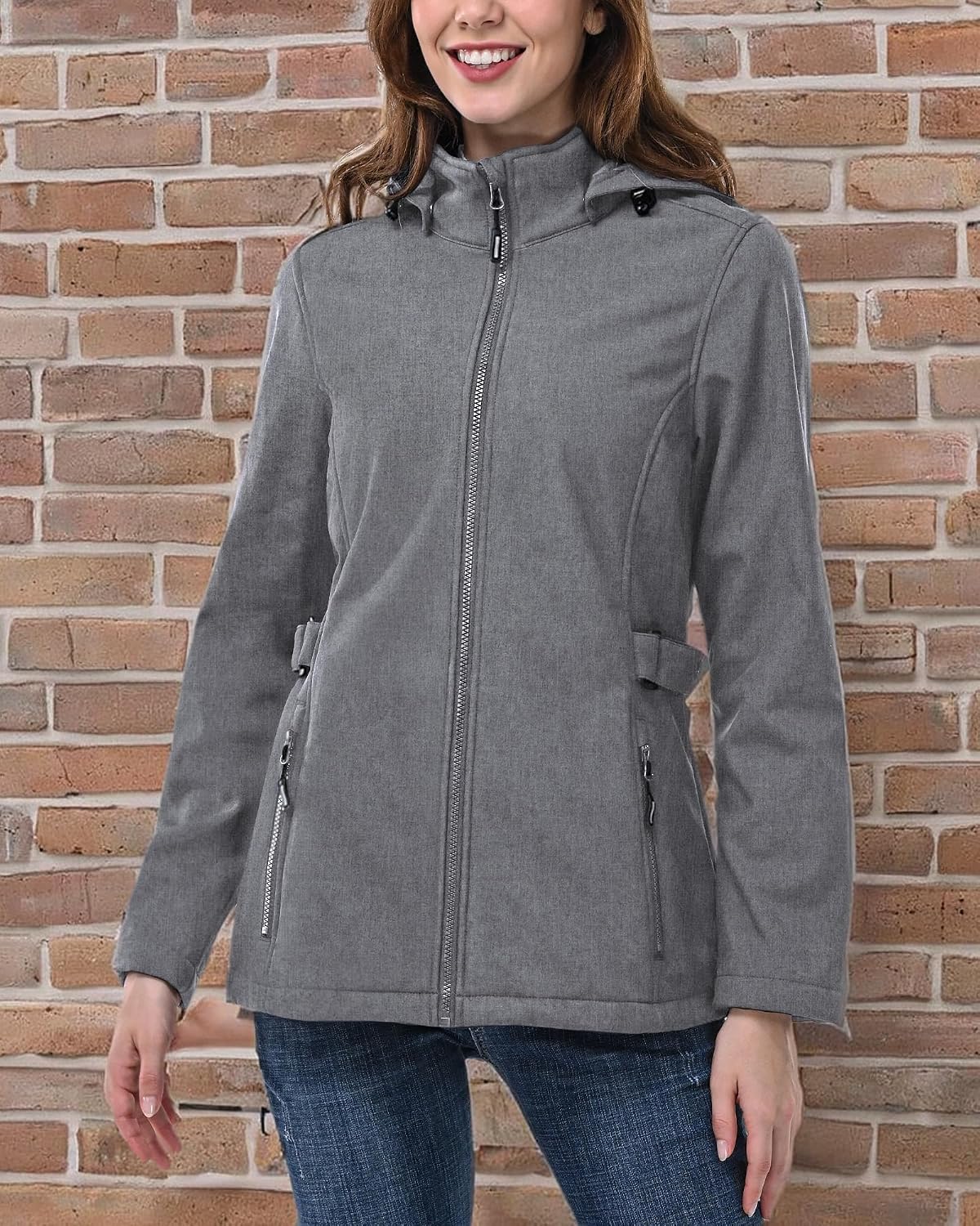 Outdoor Ventures Women's Fleece Lined Rain Jacket Waterproof Softshell Coat