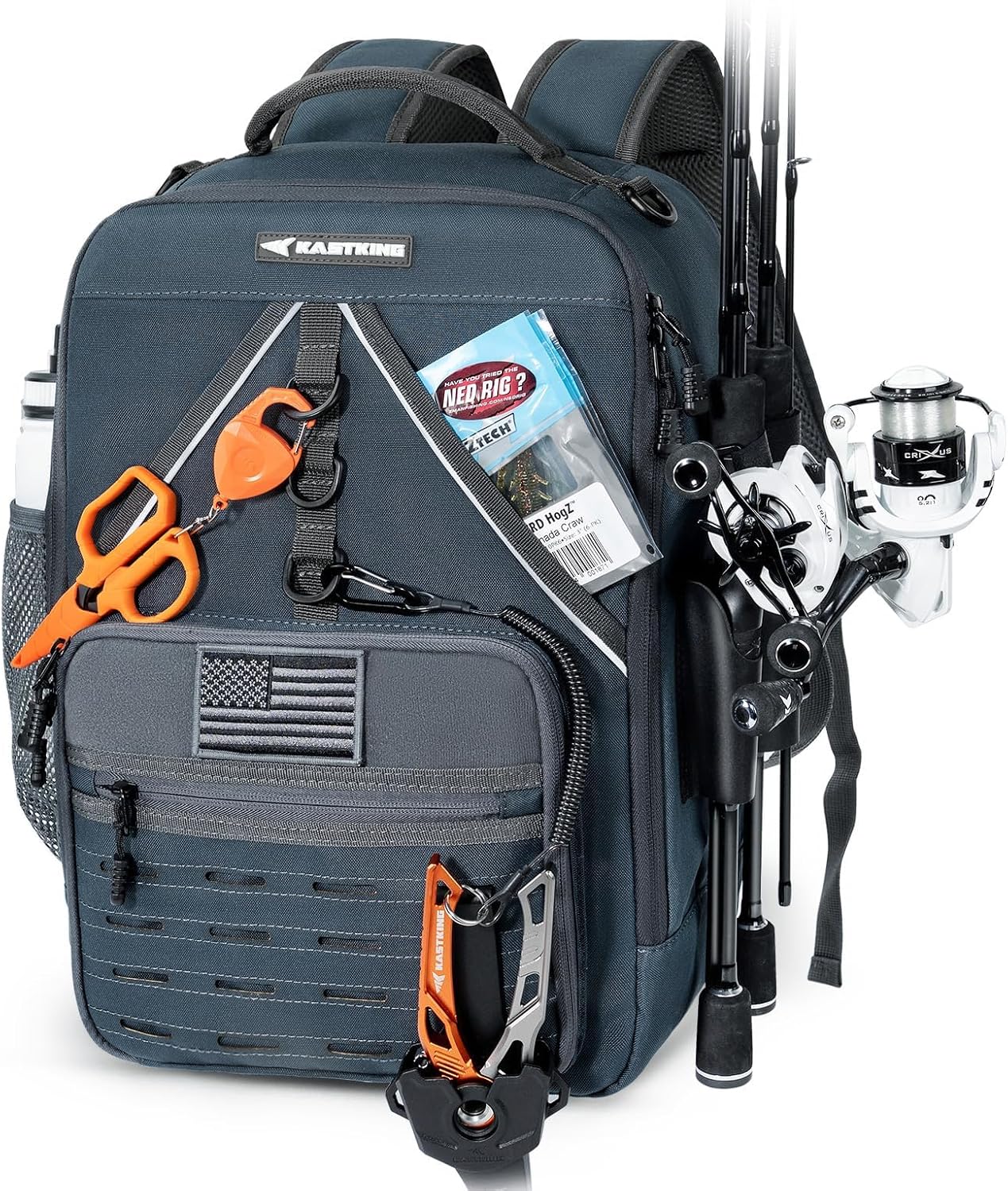 KastKing KastMate Fishing Backpack With 2 Rod Holders, Khaki Camo