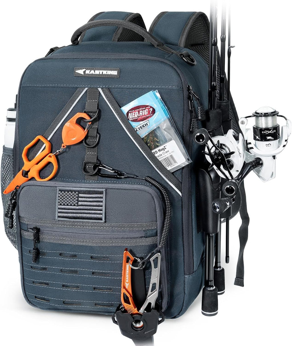 KastKing KastMate Fishing Backpack With 2 Rod Holders, Khaki