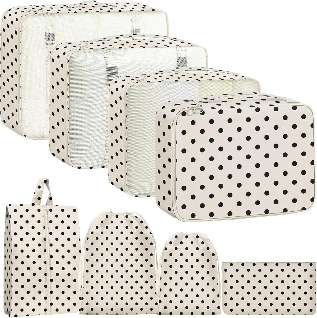 Packing Cubes for Travel 8 Set Luggage Organizer Bags Black Cherry