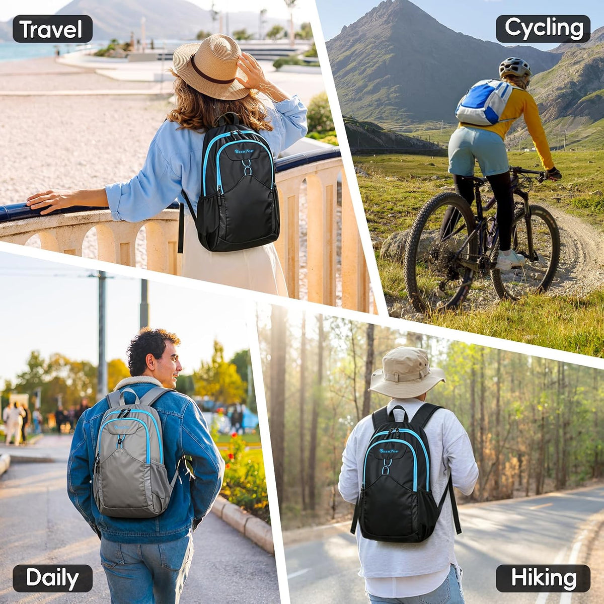 Seektop 15L Foldable Lightweight Hiking Backpack for Men and Women