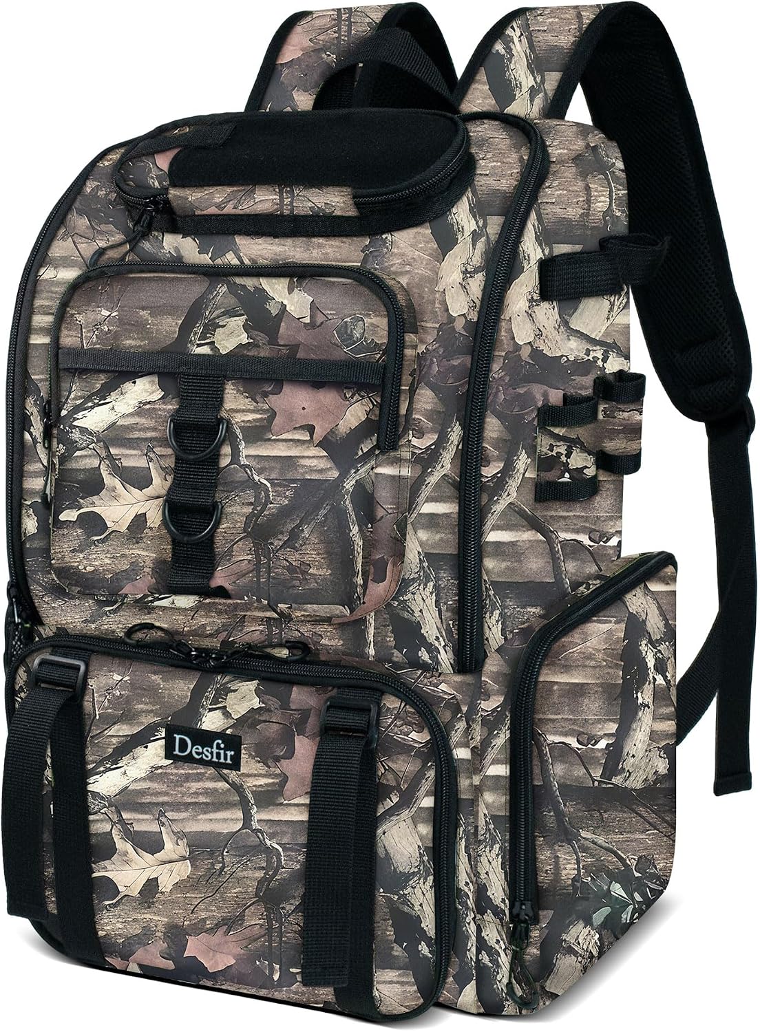 Handor Fishing Tackle Backpack, 50L Capacity, Waterproof Fishing Gear Bag (Camouflage Rose)