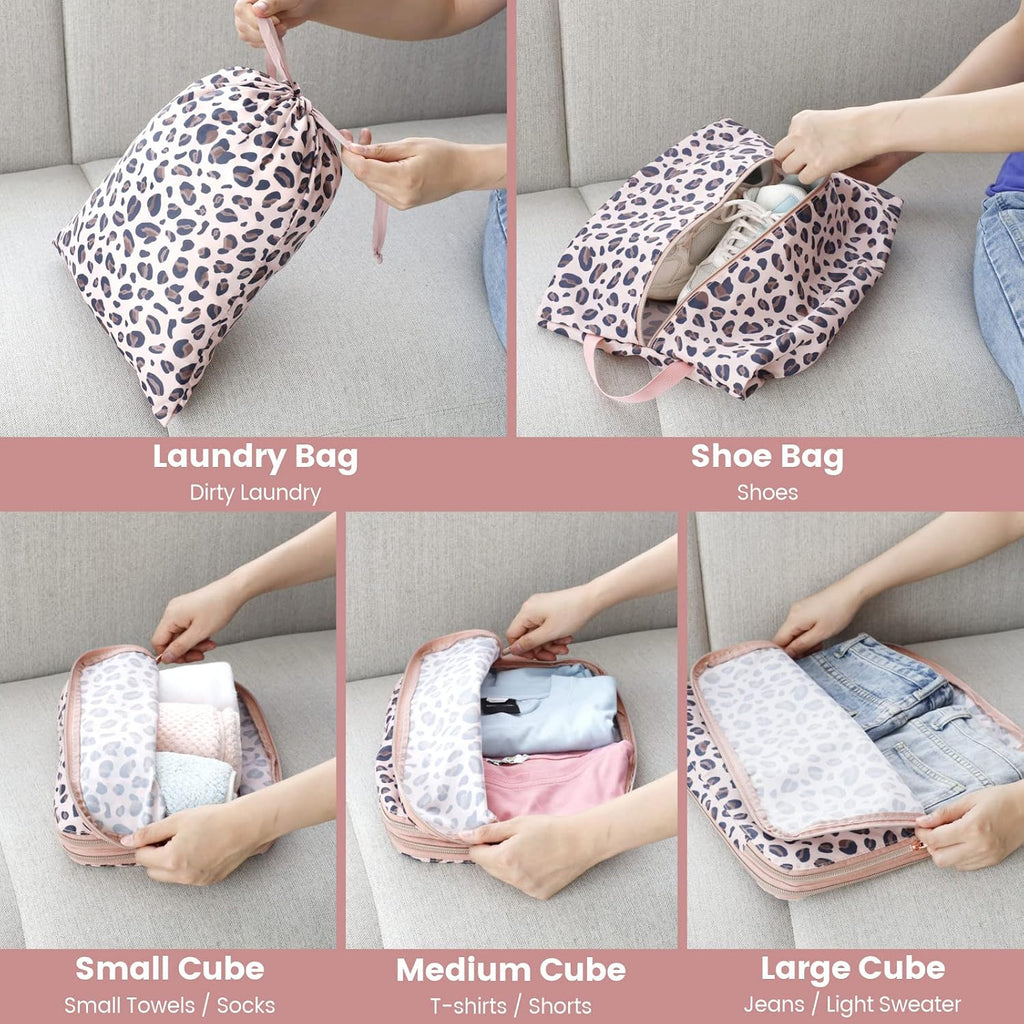 Cambond Compression Packing Cubes for Travel Women - Lightweight Luggage Organizers Bag Packing Cubes for Carry on Suitcases