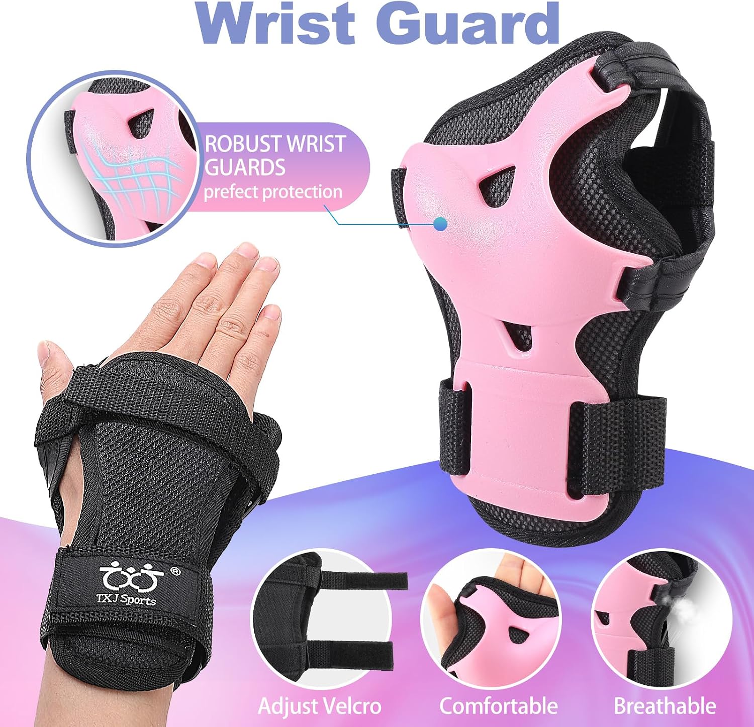 Kids Youth Adult Protective Gear Set Adjustable Knee Elbow Wrist Guards