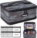 Fishing Tackle Bag with 20 DIY Soft Plastic Bait Bags, Black Camo