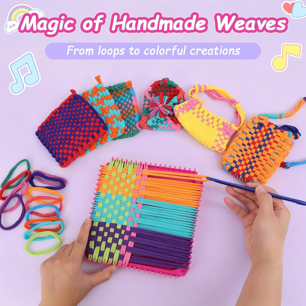 Combaybe Weaving Loom Kit Toys Gift for Kids and Adults–DIY Arts and Crafts Beginner-Friendly Potholder Loom Kit with Loops Tools Funny Birthday Gifts Toys for Girls Ages 5 6 7 8-12 13 Years Old