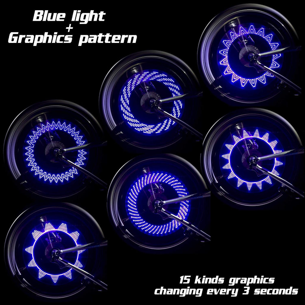 DAWAY A08 Bike Tire Valve Stem Light - LED Waterproof Bicycle Wheel Lights Neon Flashing Lamp Glow in the Dark Cool Safe Accessories, 1 Pack/ 2 Pack