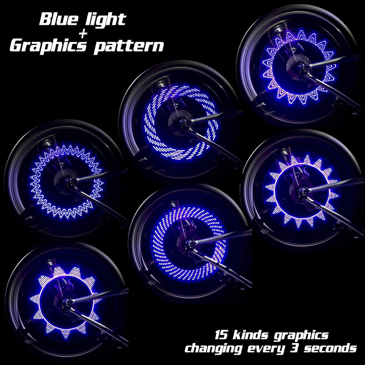 DAWAY A08 Bike Tire Valve Stem Light - LED Waterproof Bicycle Wheel Lights Neon Flashing Lamp Glow in the Dark Cool Safe Accessories, 1 Pack/ 2 Pack