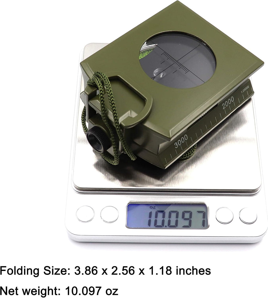 Military Compass Metal Lensatic Compass with Inclinometer