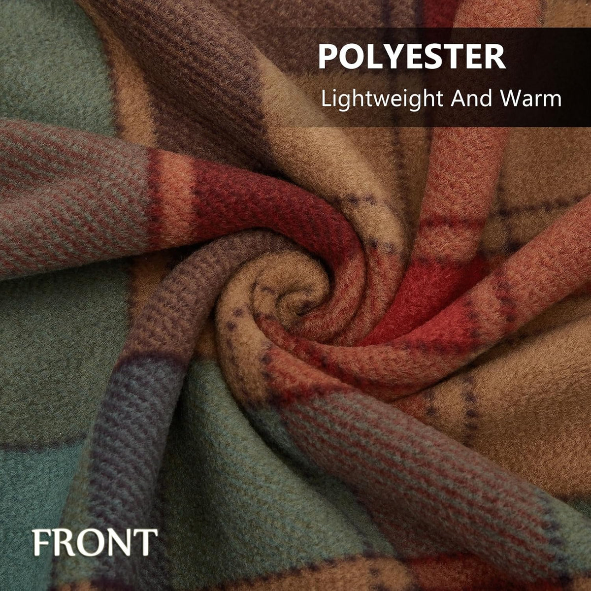 forestfish Fleece Wearable Blanket Oversized, Comfy Lightweight Lap Blanket Poncho Throw With Buttons, 63“x 55” (Multicolor, Medium(55”x39”))