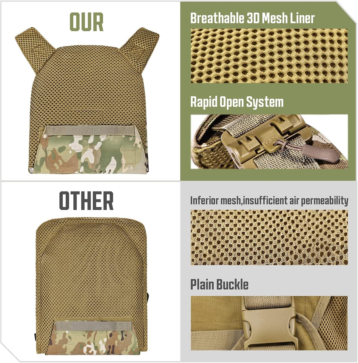 GFIRE Tactical Vest, Quick Release Lightweight Breathable Vest for Training