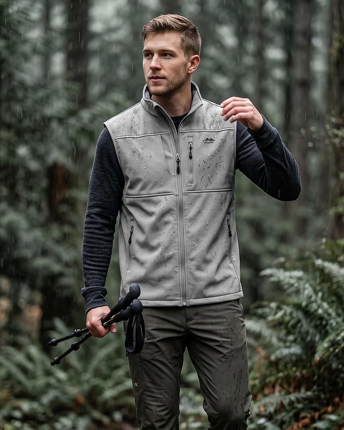 WULFUL Men's Golf Vest Windproof Lightweight Outerwear Sleeveless Jacket