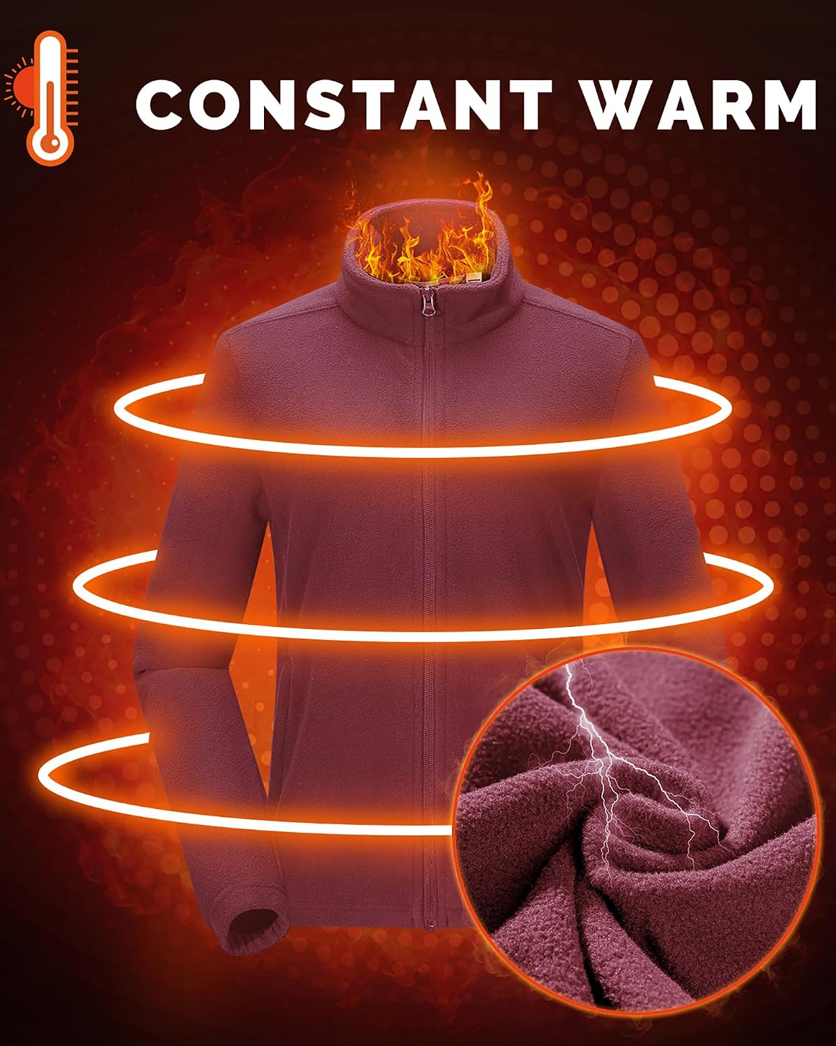 33,000ft Women's Polar Fleece Jacket Zip Up Lightweight Hiking Sweatshirt