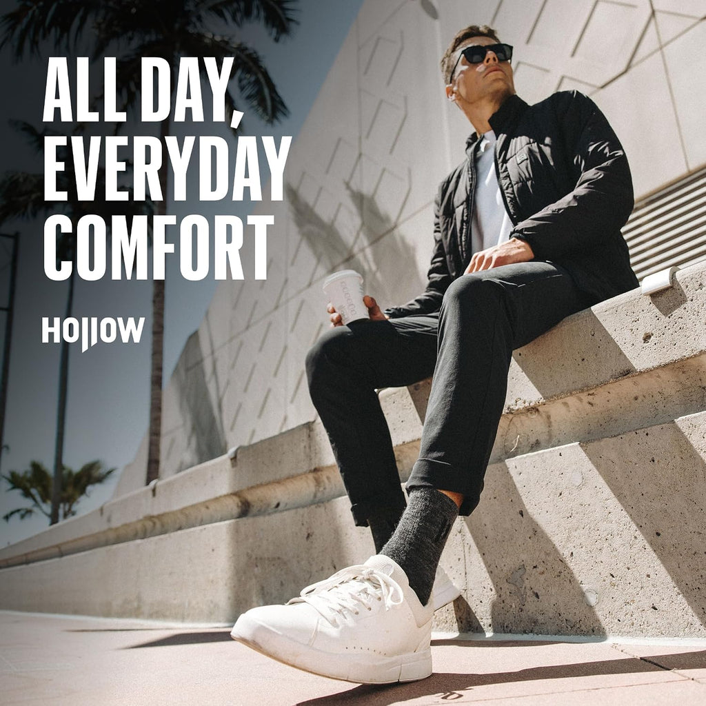 HOLLOW Alpaca Ankle Socks for Men and Women, Moisture Wicking Socks for Hiking, Running, Outdoors, Light Compression