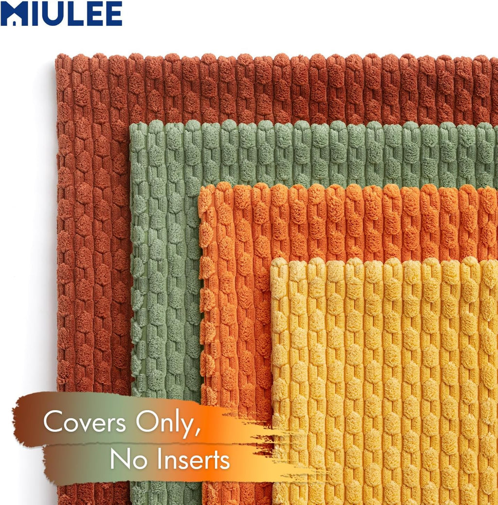 MIULEE Fall Burnt Orange Decorative Throw Pillow Covers 18x18 Set of 4