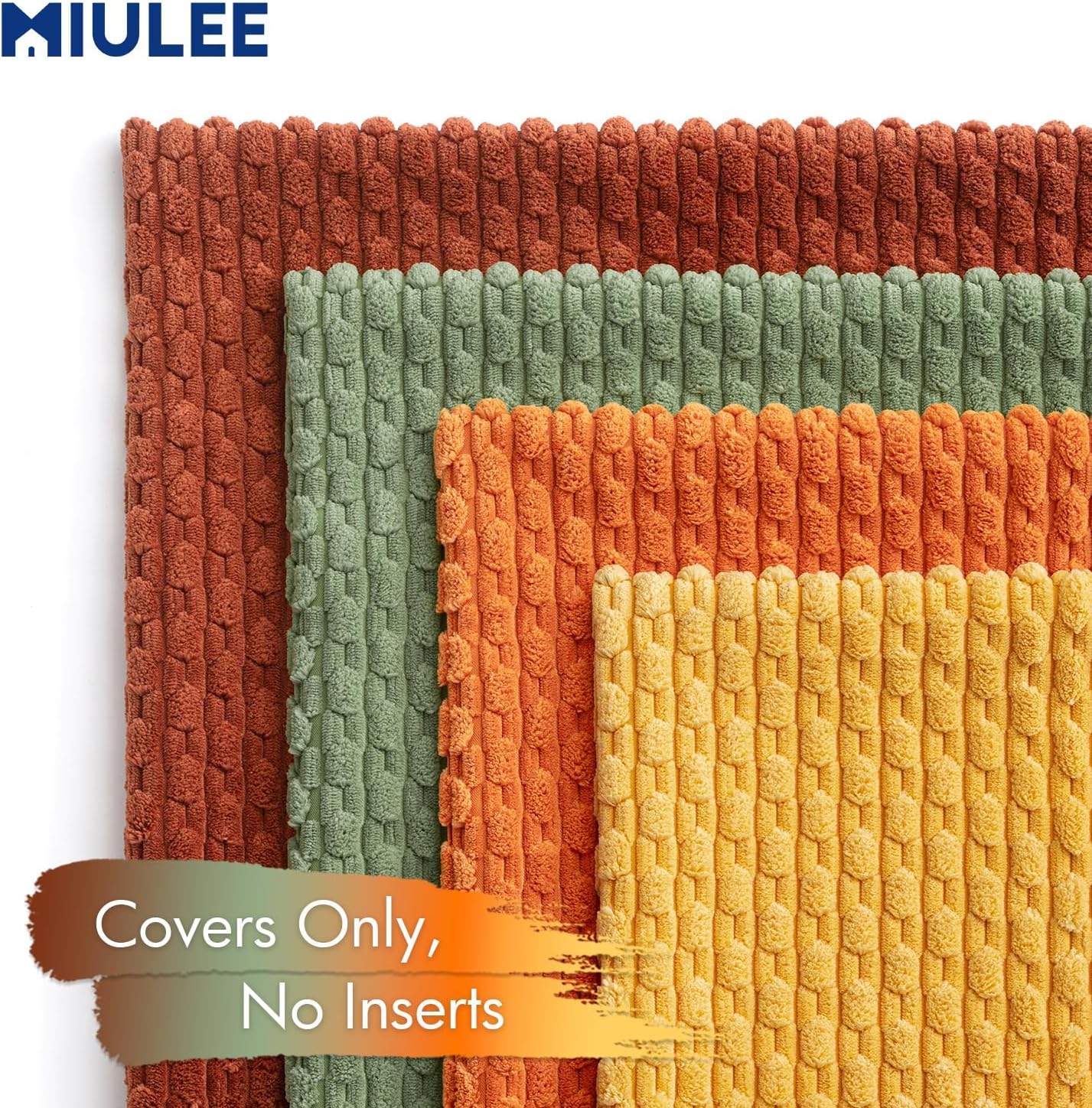 MIULEE Fall Burnt Orange Decorative Throw Pillow Covers 18x18 Set of 4