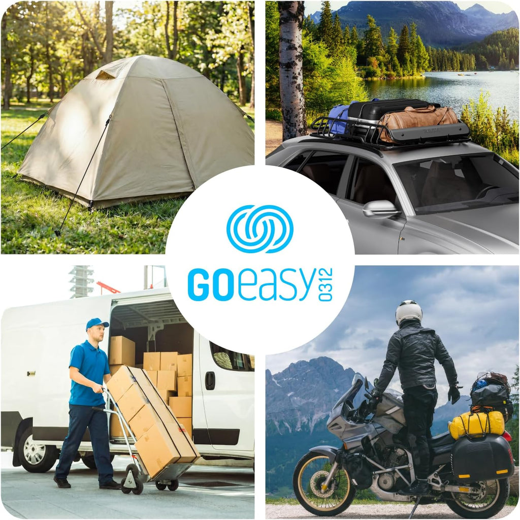 GOEASY0312 Adjustable Bungee Cords with Carabiner Hooks 8"-53", 6PCS