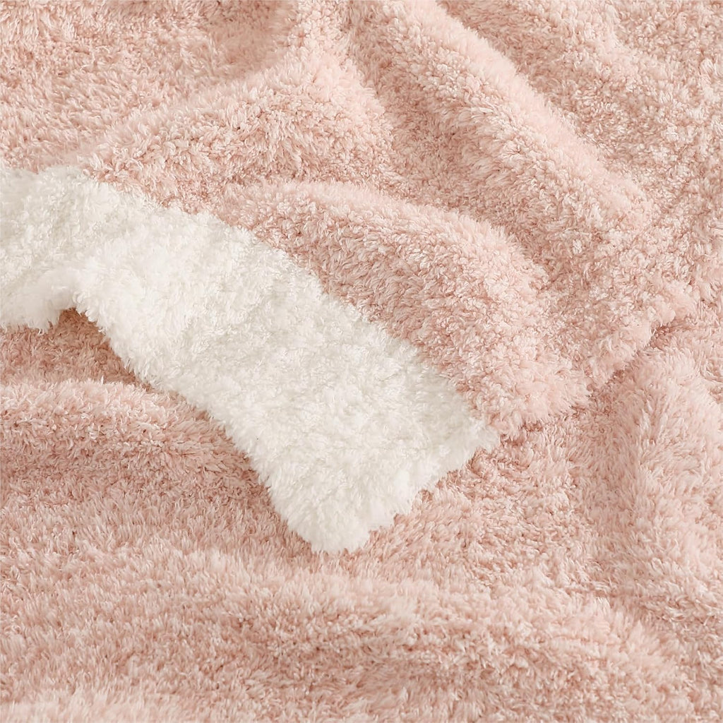 WRENSONGE Soft Throw Blanket for Couch-Cozy Reversible Knitted Blankets