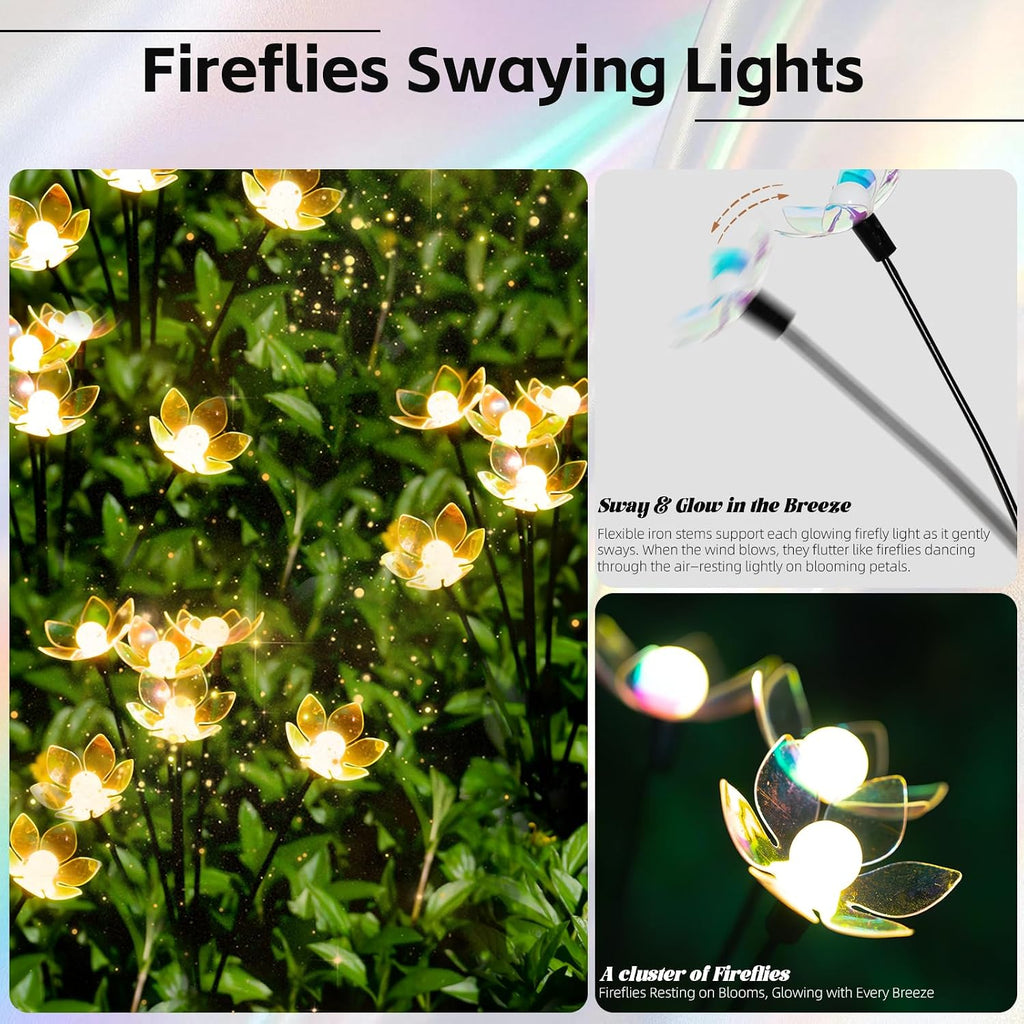 Solar Lights Outdoor, Solar Firefly Swaying Garden Decor Light (24LED)